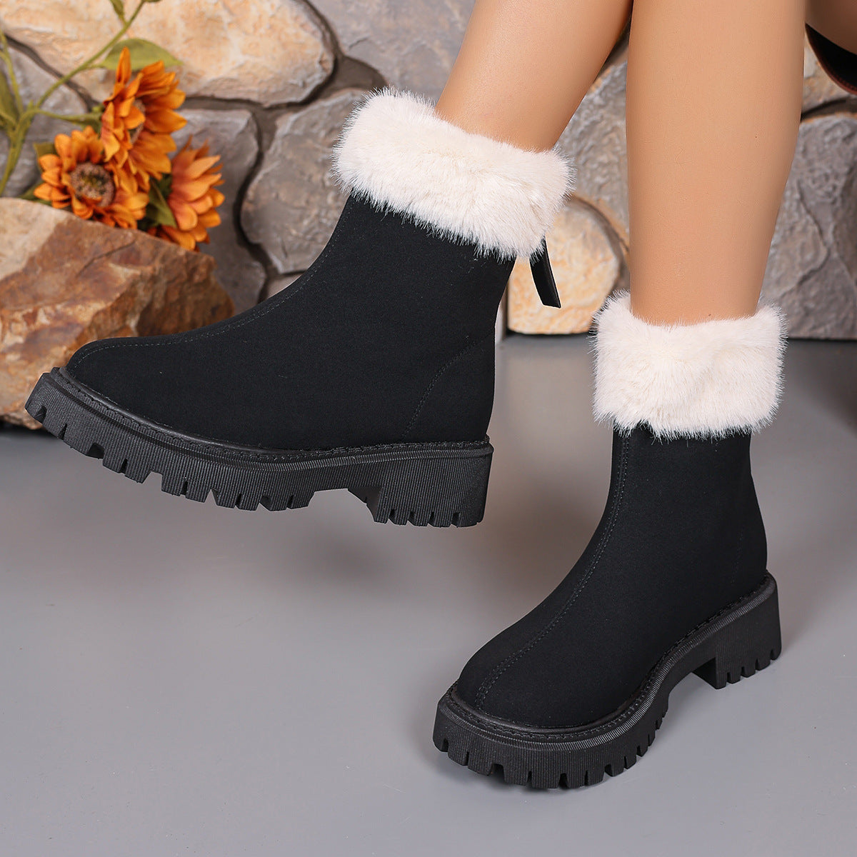 Bottes d’Hiver Chaudes à Talons Carrés – Vora™